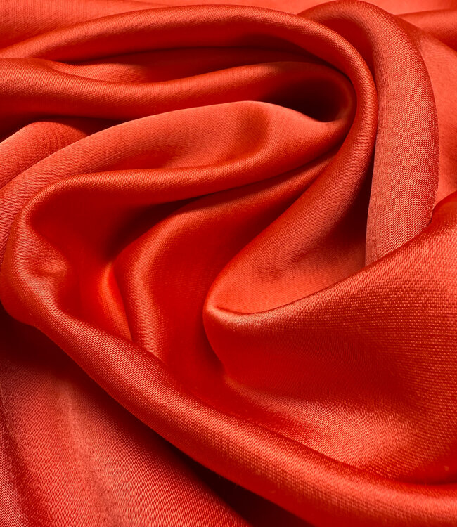 A la Ville koraal - Satijn viscose - qualité Haute Couture