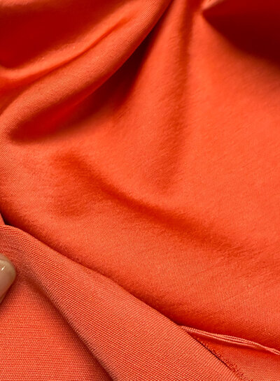 A la Ville coral - Satin viscose - quality Haute Couture