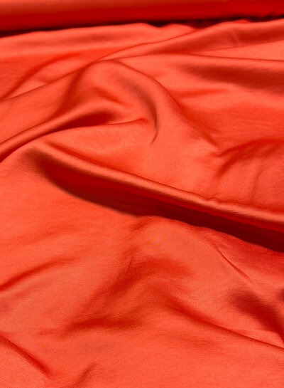 A la Ville coral - Satin viscose - quality Haute Couture