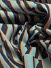 Madeline abstract zebra - dark mint and orange - cotton voile