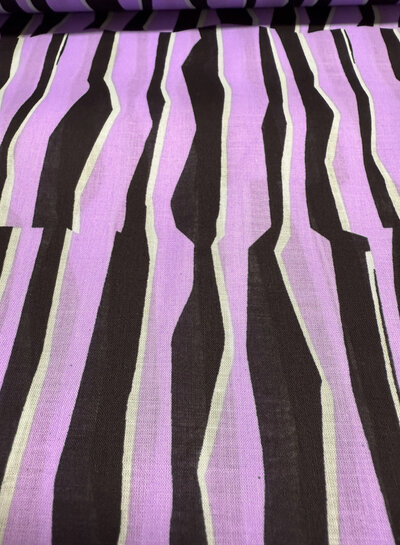Madeline abstract zebra - lilac and mint - cotton voile