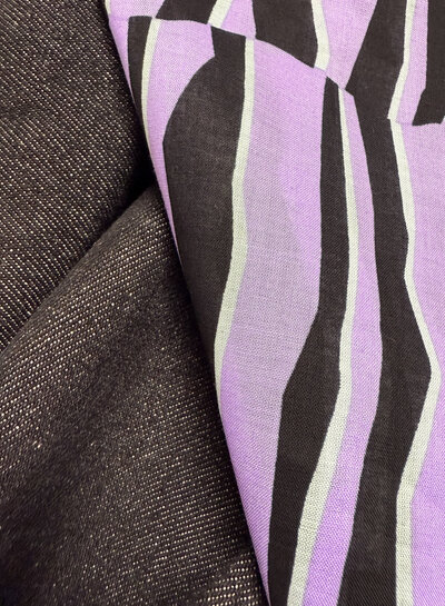 Madeline abstracte zebra - lila en mint - katoen voile