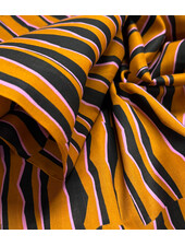 Madeline abstracte zebra - cognac en roze - katoen voile