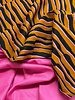 Madeline abstracte zebra - cognac en roze - katoen voile