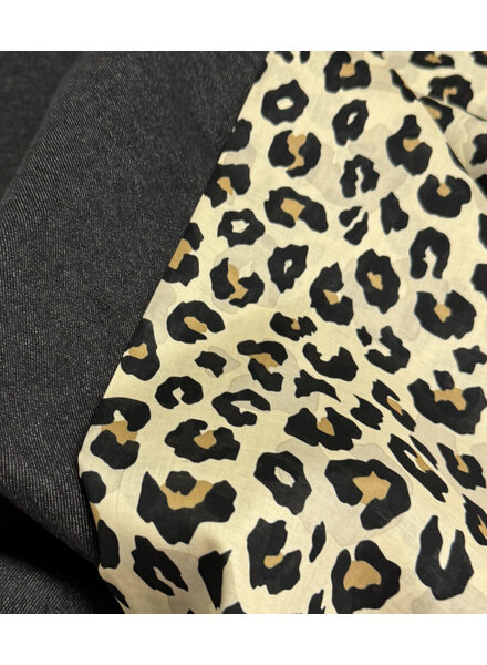 Madeline leopard beige - katoen voile