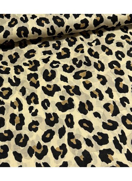 Madeline leopard beige - cotton voile