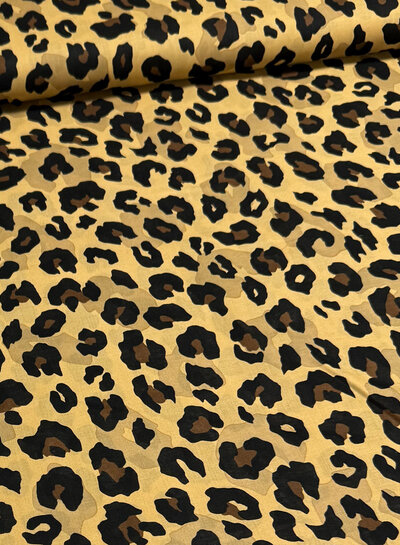 Madeline leopard camel - cotton voile