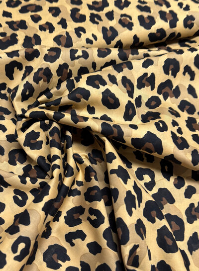 Madeline leopard camel - cotton voile