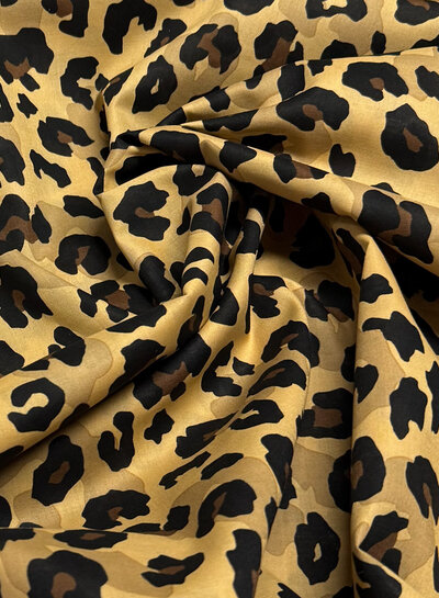 Madeline leopard camel - cotton voile