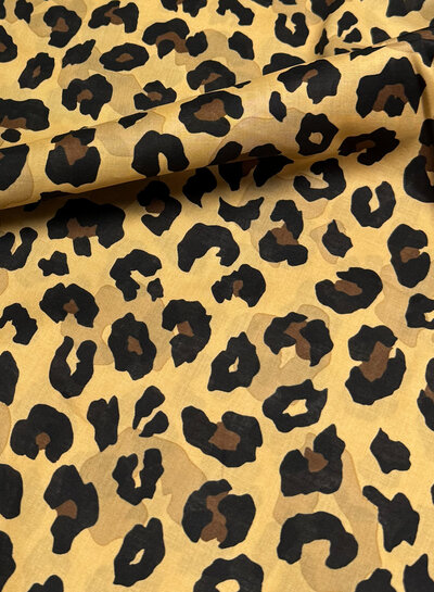 Madeline leopard camel - cotton voile