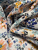 Madeline blue and soft pink flowers - cotton voile
