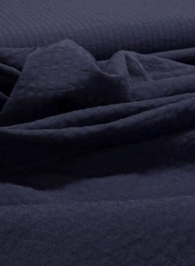 seersucker cotton - navy blue