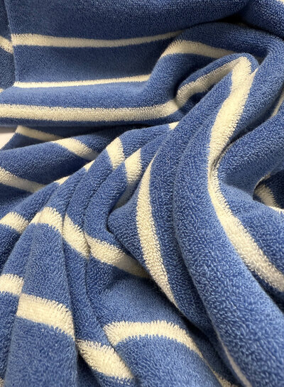 Madeline jeans blue/white striped - sponge stretch terry cloth