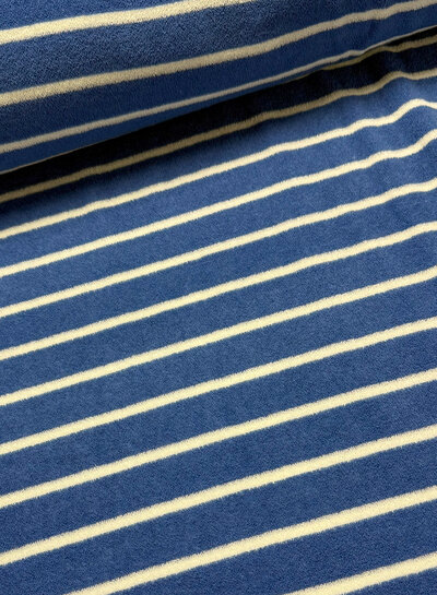Madeline jeans blue/white striped - sponge stretch terry cloth