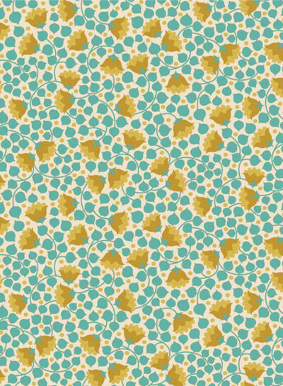 Tilda Bellflower - Teal - Wallflower - cotton