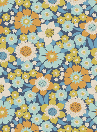 Tilda Lauren - Blue - Wallflower - cotton