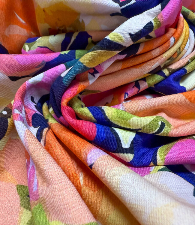 bonte bloemen - zachte tricot