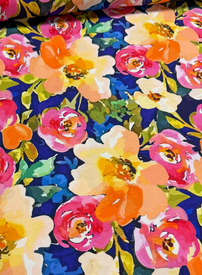 colorful flowers - soft jersey