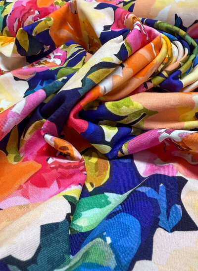 bonte bloemen - zachte tricot