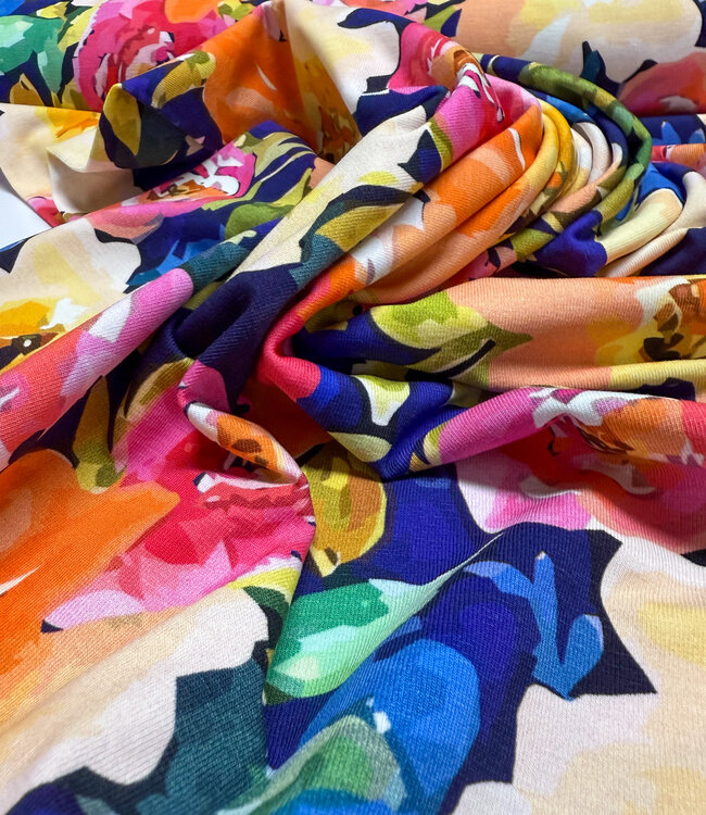bonte bloemen - zachte tricot