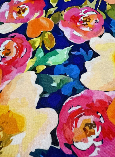 colorful flowers - soft jersey