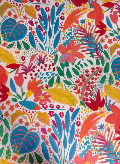 Madeline Flowers with a corner off canvas - flower field