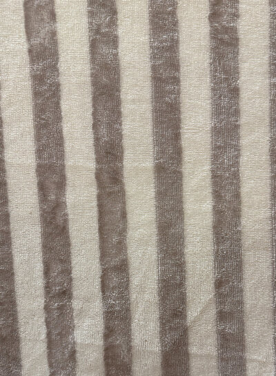 Madeline bamboo terry cloth with stripes - beige and ecru