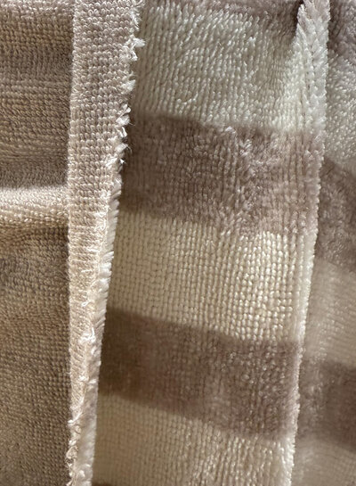 Madeline bamboo terry cloth with stripes - beige and ecru