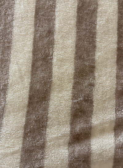 Madeline bamboo terry cloth with stripes - beige and ecru
