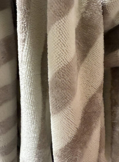 Madeline bamboe badstof met strepen - beige en ecru