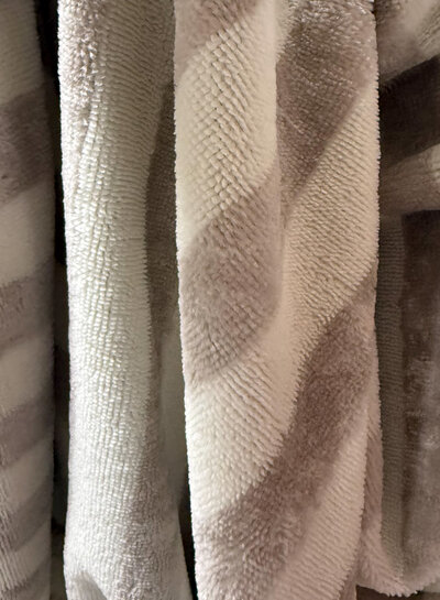 Madeline bamboe badstof met strepen - beige en ecru