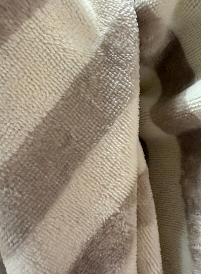 Madeline bamboe badstof met strepen - beige en ecru