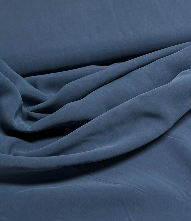 cupro touch - viscose - denimblauw