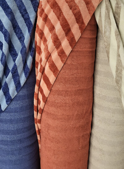 Madeline bamboe badstof met strepen - beige en ecru