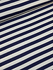 viscose jersey with flat rib - navy blue striped