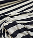 viscose tricot met platte ribbel - zwart gestreept