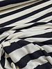viscose tricot met platte ribbel - zwart gestreept