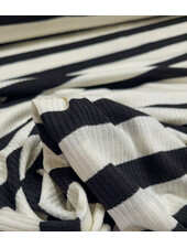 viscose jersey with flat rib - black striped