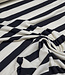 viscose tricot met platte ribbel - zwart gestreept