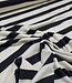 viscose tricot met platte ribbel - zwart gestreept