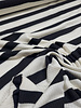 viscose tricot met platte ribbel - zwart gestreept