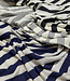 viscose tricot met platte ribbel - zwart gestreept