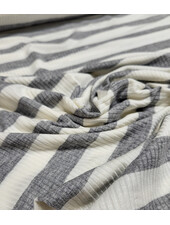 viscose jersey with flat rib - grey striped