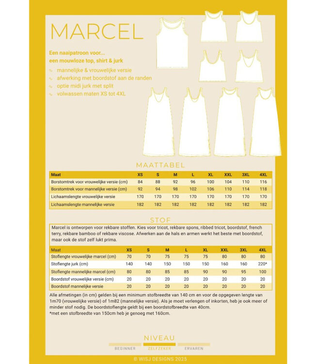 Wisj patterns Marcel patroon top/jurk