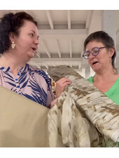 Madeline tencel voile - silky soft - mocha mousse and beige