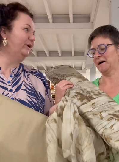 Madeline tencel voile - zijdezacht - mocha mousse en beige