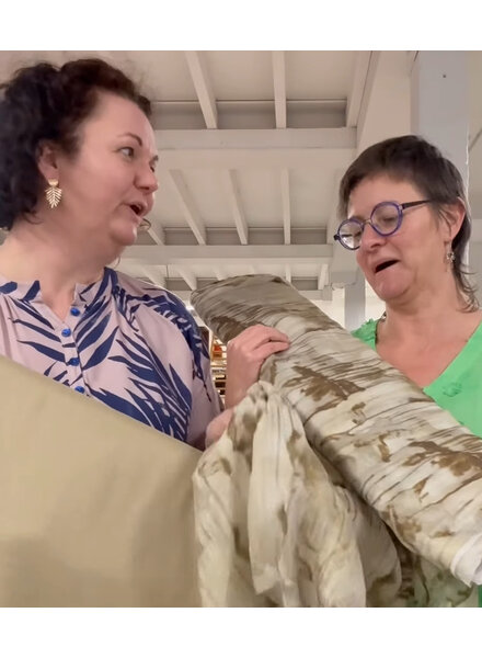 Madeline tencel voile - zijdezacht - mocha mousse en beige