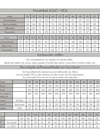 Bel'Etoile Kiki blouse and pants ladies pattern