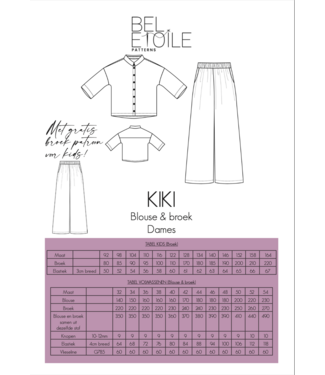 Bel'Etoile Kiki blouse and pants ladies pattern