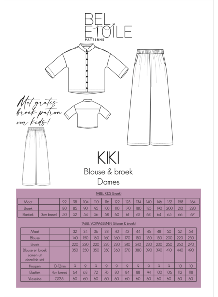 Bel'Etoile Kiki blouse en broek dames patroon